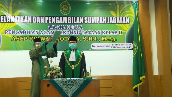 Pelantikan Waka PA Gedong Tataan Kelas II secara Virtual