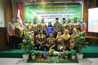 PELANTIKAN CPNS PENGADILAN AGAMA KARANGANYAR MENJADI PNS